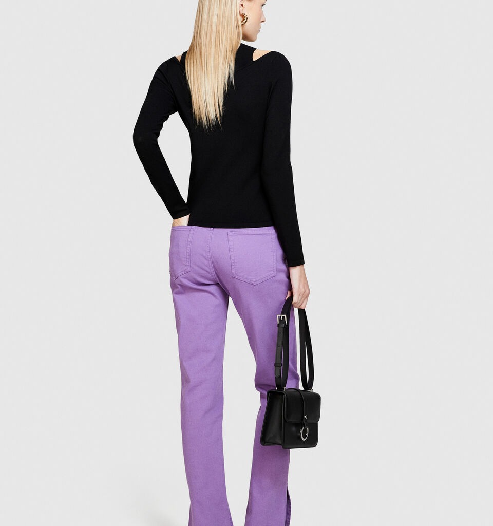 Colorful jeans with slits - women's slim fit jeans - Lilac | Sisley image number 3
